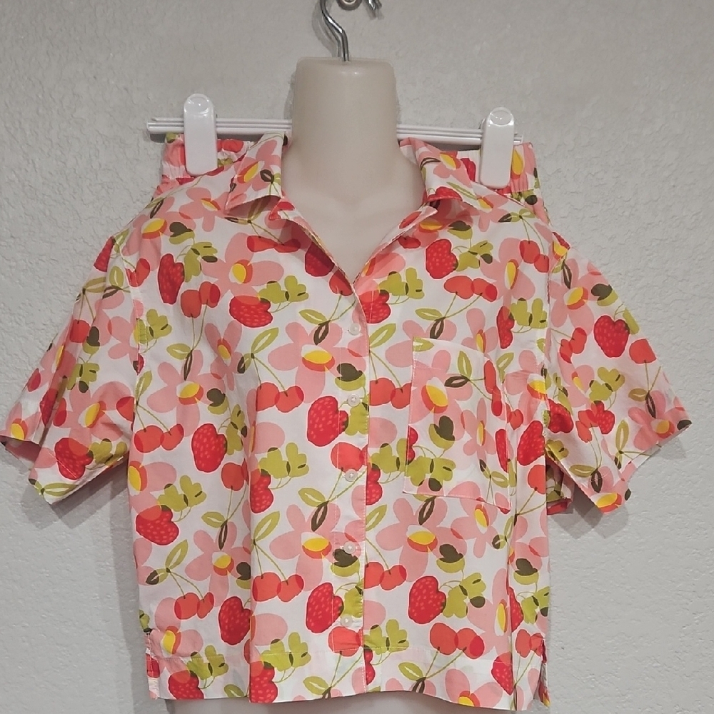 Aerie | Women's Multicolor Floral Fruit Cotton Loungewear Pajama Short Set Sz XS